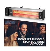 SereneLife Wall and Ceiling Mount Patio Heater, 1500W with Remote Control