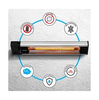 SereneLife Wall and Ceiling Mount Patio Heater, 1500W with Remote Control