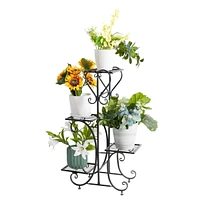 Unho 4 Tier Plant Stand Outdoor Garden Metal Flower Display Rack Shelf Home Decor