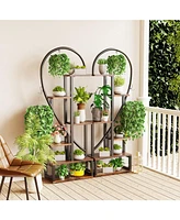 Unho 2 Pack Half Heart Shaped Ladder Planter Pot Holder Multilayer Display Shelf