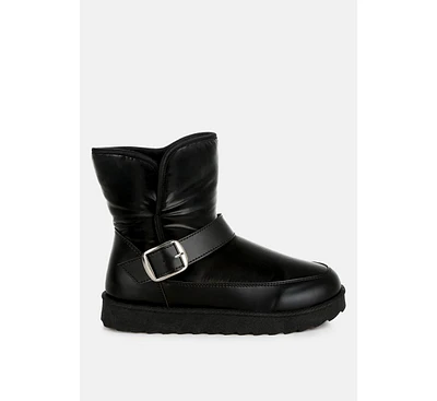 London Rag Jammy Buckle Strap Puffy Ankle Boots