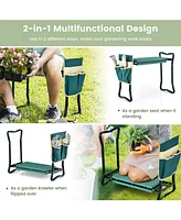 Costway Garden Kneeler and Seat, Foldable Garden Stool Heavy Duty Gardening Bench