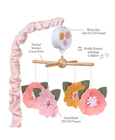 Lambs & Ivy Little Garden Felt Flowers Musical Baby Crib Mobile Soother Toy