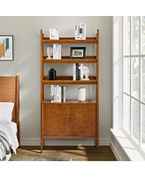 Hulala Home Augusto Mid-century Modern 76'' H x 36'' W Solid Wood Ladder Bookcase with Legs
