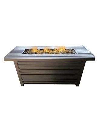 Mondawe Casselton Steel Propane/Natural Gas Outdoor Fire Pit Table with Lid