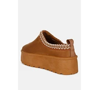 London Rag Struter Embroidered Platform Fur Classic Slip-On