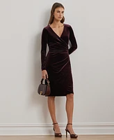Lauren Ralph Lauren Women's Stretch Velvet Surplice Dress