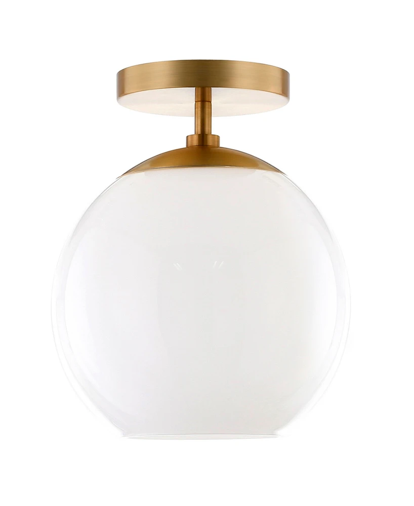 Hudson & Canal 9" Metal Bartlett Wide Semi Flush Mount