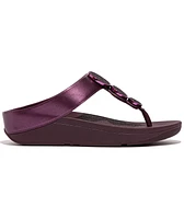 FitFlop Women's Halo Bead-Circle Metallic Toe-Post Sandals