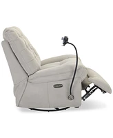 Bovell Fabric Power Swivel Glide Recliner, Created for Macy's