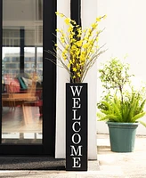 Glitzhome 30"H Double Side Boxed Welcome Home Porch Sign