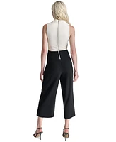 Dkny Women's Cowlneck Patch-Pocket Cropped Jumpsuit