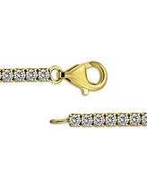 Giani Bernini Cubic Zirconia Heart Charm Tennis Bracelet in 18k Gold-Plated Sterling Silver, Created for Macy's