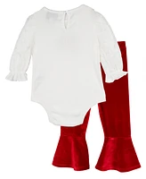 Rare Editions Baby Girl Santa Onesie, 2-Piece Set