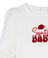 Rare Editions Baby Girl Santa Onesie, 2-Piece Set