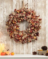 Glitzhome 18.5"D Fall Plaid Wreath