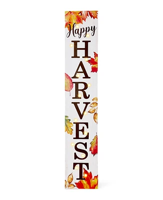 Glitzhome 42"H Fall Lighted Maple Leaves Wooden Porch Sign with Timer