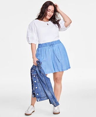 On 34th Trendy Plus Drawstring-Waist High-Rise Shorts, Exclusively at Macy's