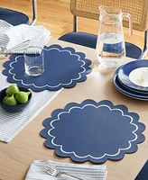 kate spade new york Scallop Edge 15" Round Reversible Placemats, Set of 6