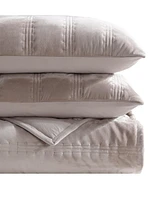 Vera Wang Linear Stitch Velvet 3-Pc. Quilt Set