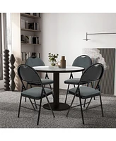 Costway Pack Folding Chairs Portable Padded Office Kitchen Dining Chairs