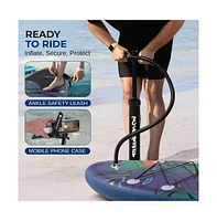 SereneLife Rising Flow Stand-Up Paddle-Board (Sup) with Waterproof Mobile Phone Case, 10'6"