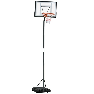 Simplie Fun Portable Basketball Hoop, 8.4-9.8ft Height Adjustable, Basketball Goal with 34in Backboard and Wheels for Indoor Outdoor Use