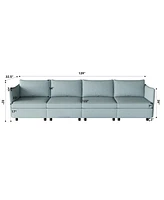 Simplie Fun Modular Sectional Sofa, Convertible Sofa Seat With Storage, Sleeper Sectional Sofa Set