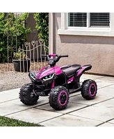 Simplie Fun 12V Kids Atv Quad Car with Forward & Backward Function, Four Wheeler for Kids with Wear-Resistant Wheels, Music, Electric Ride