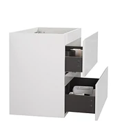 Wall mount cabinet Without basin, white color, with two drawers, Pre-assembled