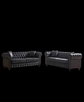 3 Seats + 3 Seats Combo Sofa Modern living room sofa with solid wood frame and wooden feet, 4 cushions, apartment sofa furniture for living room, livi
