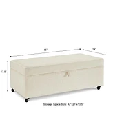 Modern Large Comfort Sofa Ottoman with Storage, Modular Sectional Storage Ottoman With Wheels For Living Room, Lounge Ottoman, Couch Storage Ottoman