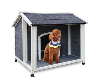 Outdoor Wooden Dog House, Waterproof Dog Cage, Windproof and Warm Dog Kennel, Dog Crates for Medium Dogs Pets Animals Easy to Assemble