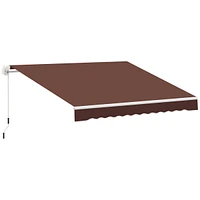 Simplie Fun 12' x 8' Retractable Awning Patio Awnings Sun Shade Shelter with Manual Crank Handle