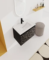 Streamdale Furniture 30" Floating Wall-Mounted Bathroom Vanity With Ceramics Sink & Soft-Close Cabinet Door, Kd-Package