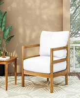 Streamdale Furniture Outdoor Acacia Wood Patio Club Chair, Wood Patio Furniture, Waterproof Thick Cushion Deep Seating For Porch, Garden, Backyard, Ba