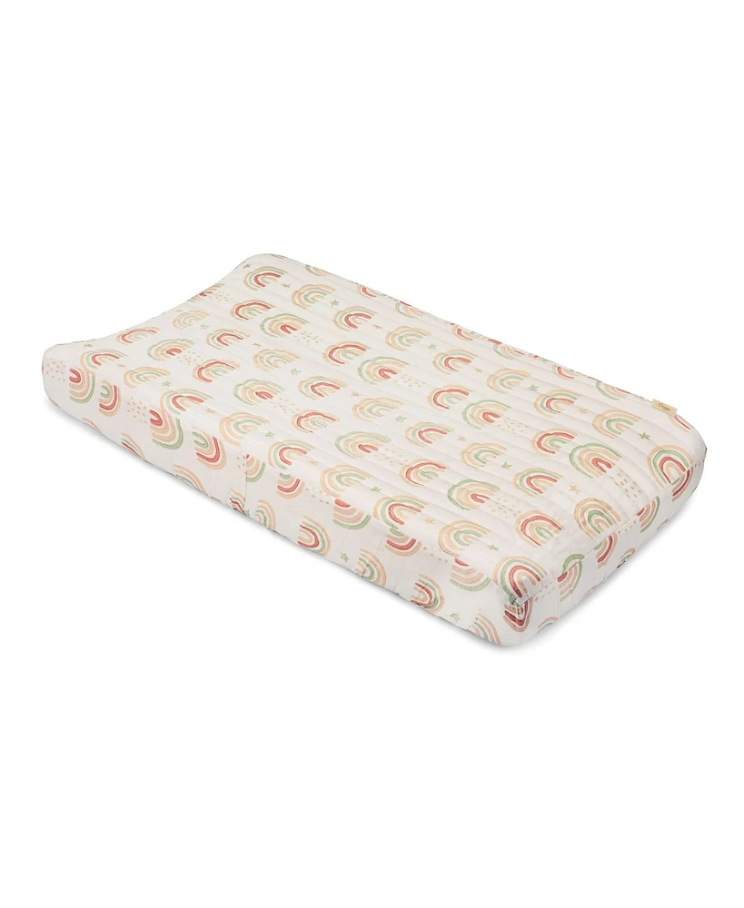 Crane Baby Infants Parker Quilted Rainbow Change Pad Cover