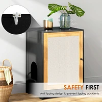 Cat Litter Box Enclosure, Hidden Cat Washroom, Kitty End Table, Litter cabinet with sisal door, Black