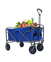 Streamdale Furniture Outdoor Garden Multipurpose Micro Collapsible Beach Trolley Cart Camping Folding Wagon