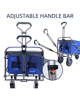 Outdoor Garden Multipurpose Micro Collapsible Beach Trolley Cart Camping Folding Wagon