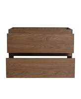 36" Wall-Mounted Bathroom Vanity With Resin Sink, 2-Soft Close Drawers, Kd-Package