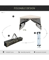 Simplie Fun 210D Oxford 10' x 10' Pop Up Canopy Tent with Netting, Instant Screen Room House, Tents for Parties, Height Adjustable, with Carry Bag, fo