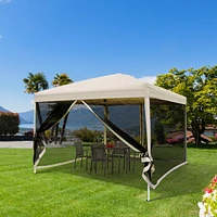 Simplie Fun 210D Oxford 10' x 10' Pop Up Canopy Tent with Netting, Instant Screen Room House, Tents for Parties, Height Adjustable, with Carry Bag, fo