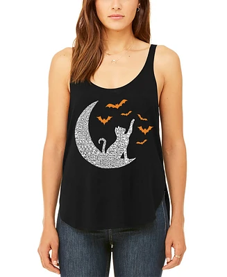 La Pop Art Women's Lunar Bats Premium Word Flowy Tank Top