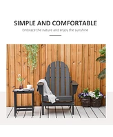 Streamdale Furniture Folding Adirondack Chair, Hdpe Fire Pit Chair, Weather Resistant Outdoor Chair for Patio, Garden, Backyard, Lawn, Black