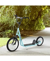 Streamdale Furniture Youth Scooter, Teens Kick Scooter, Adjustable Handlebar Ride On Toy for 5+ with 16" Front and 12" Rear Dual Brakes Inflatable Whe