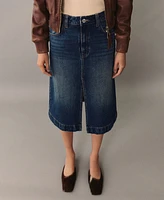 Mango Women's Denim Midi-Skirt