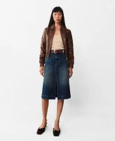 Mango Women's Denim Midi-Skirt