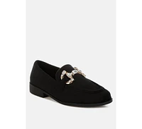 Rag & Co Maestro Diamante Embellished Horsebit Loafers