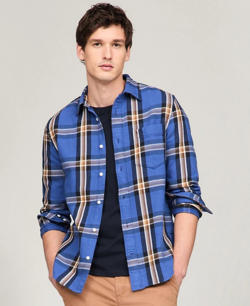 Tommy Hilfiger Men's Regular-Fit Heavy Brushed Check Shirt